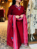 Cotton Embroidered Suit Set