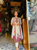 Crape Digital Print Suit with Hand Work