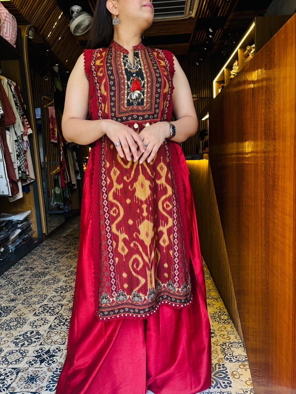 Indo Western Muslin Suit