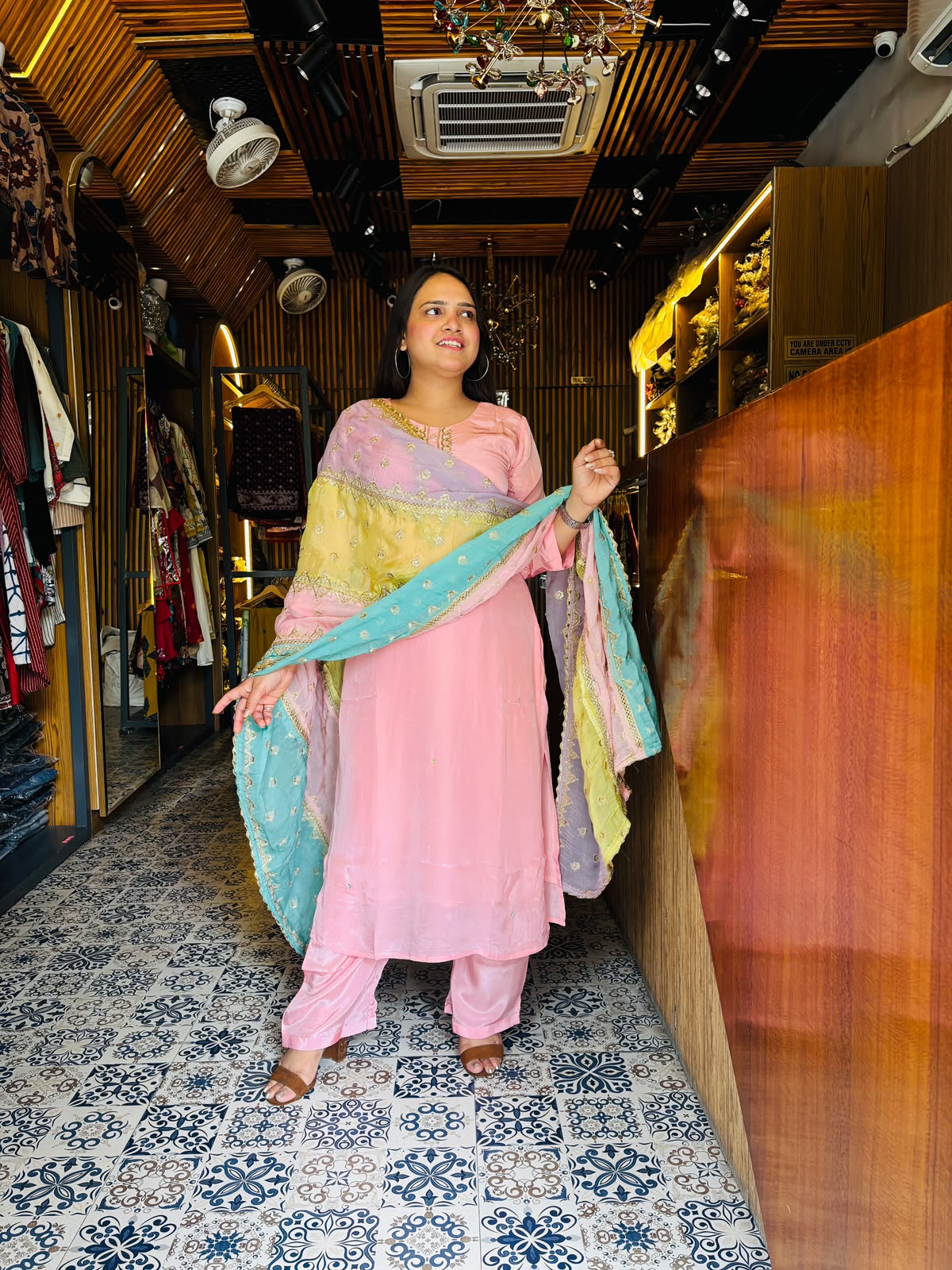 Crepe Fabric Party Wear Suit with Heavy Dupatta