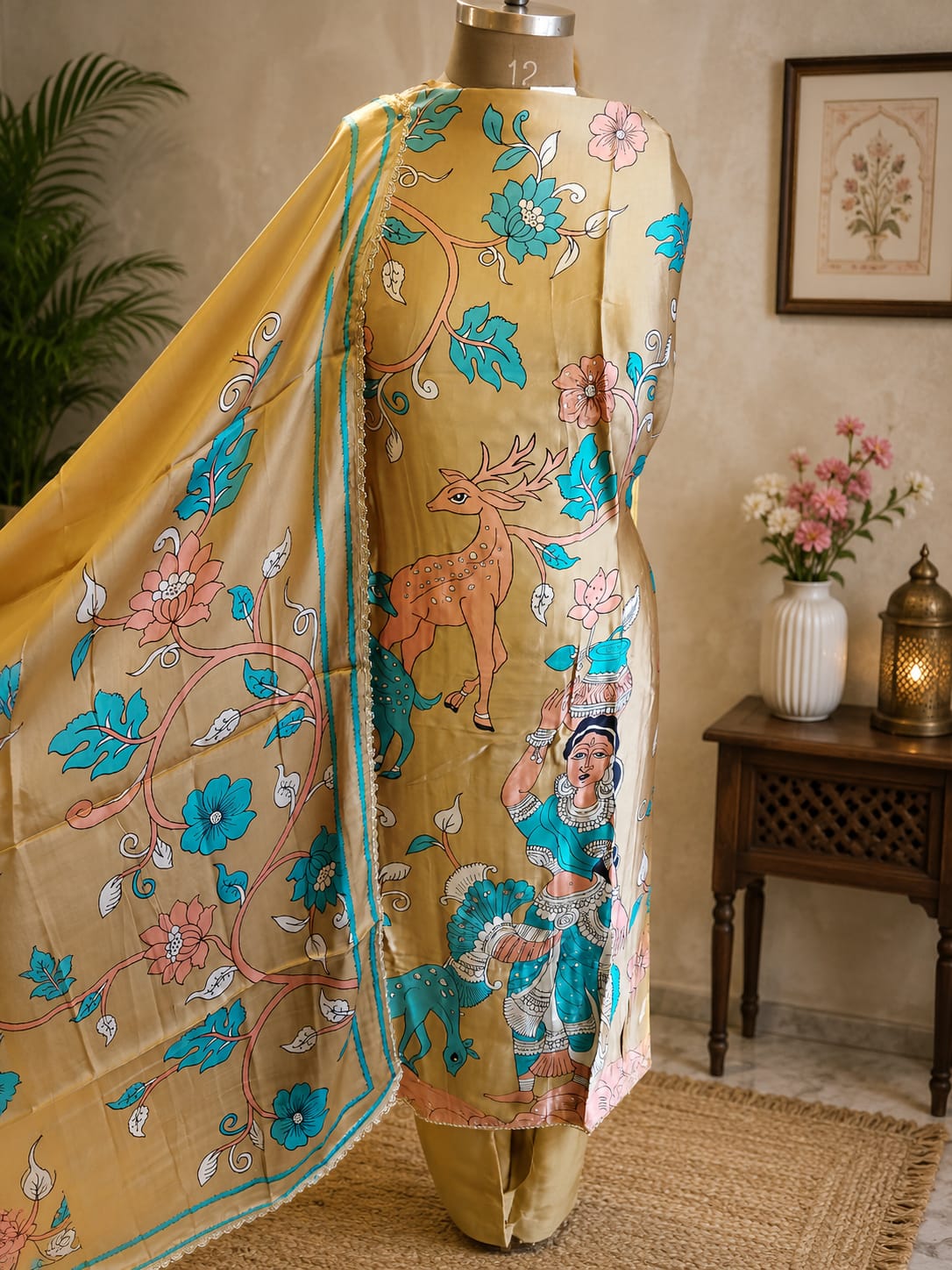 Unstitched Gajji Silk Digital Print Dress Material