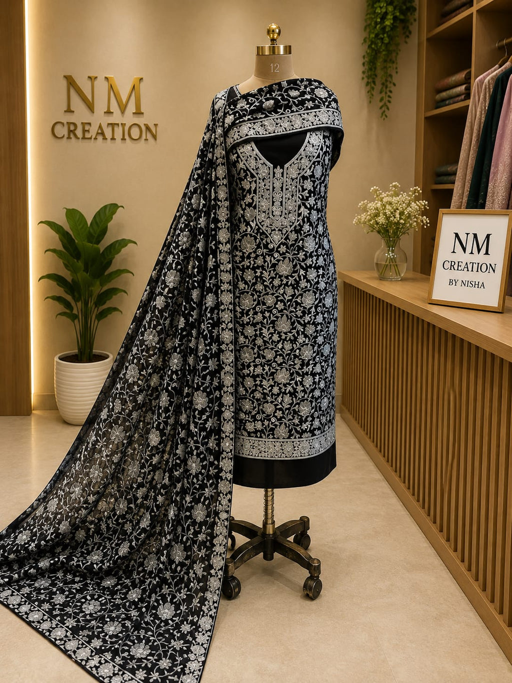 Unstitched Kashmiri Suit - Pure Rayon Fabric with Georgette Dupatta