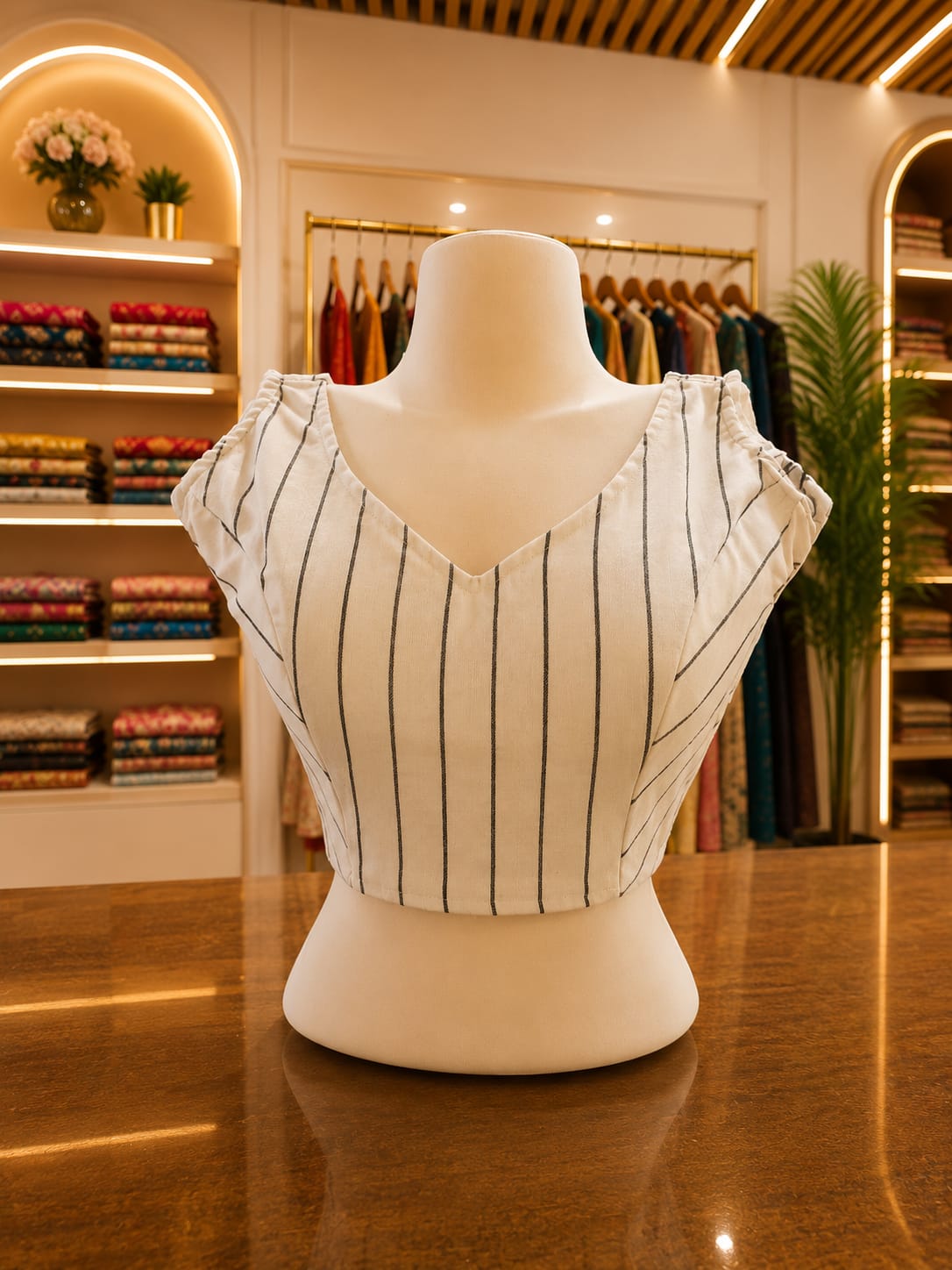 Cotton Blouse - Cut Sleeve