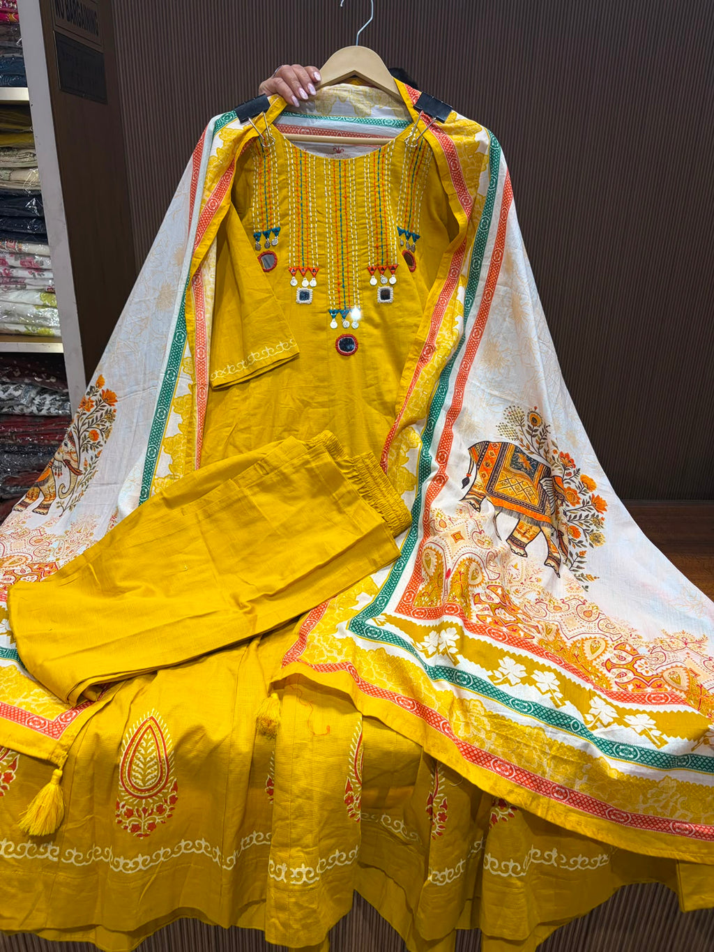 Anarkali Pure Cotton Three Piece Suit
