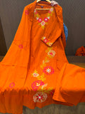 Cotton Fabric Thread Work Three Piece Set
