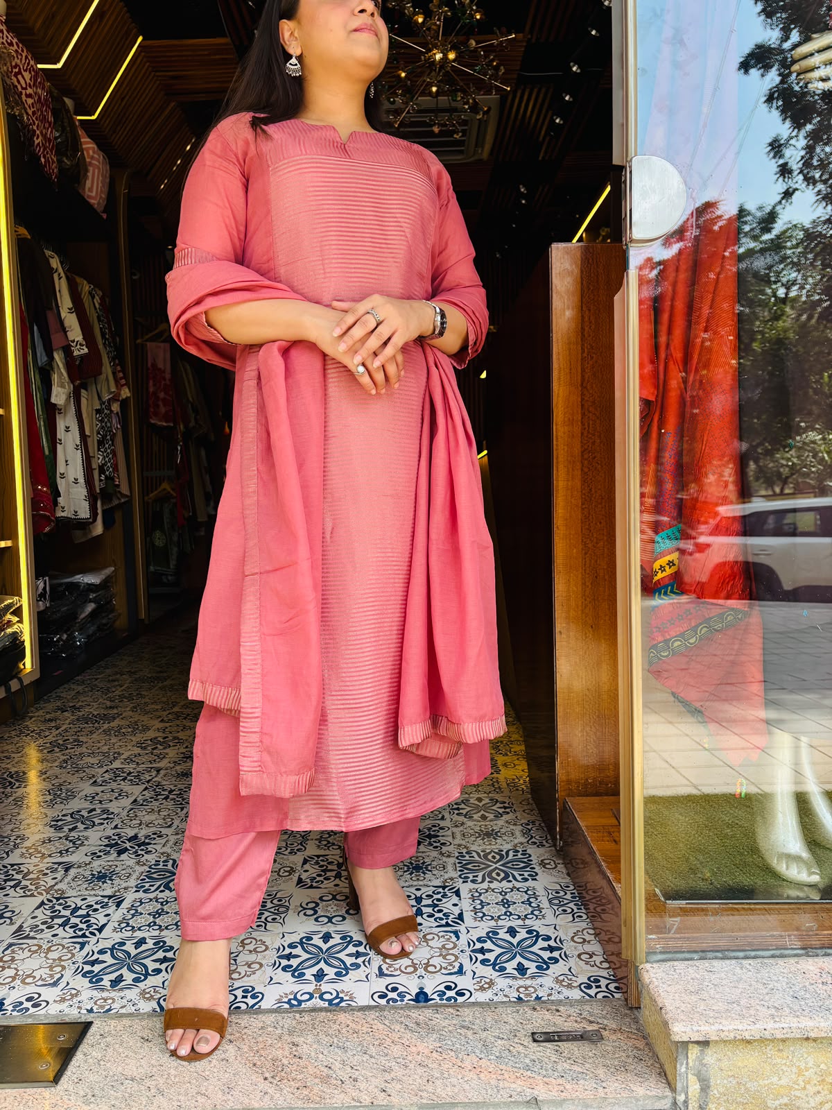 Mul Chanderi Full Suit Set