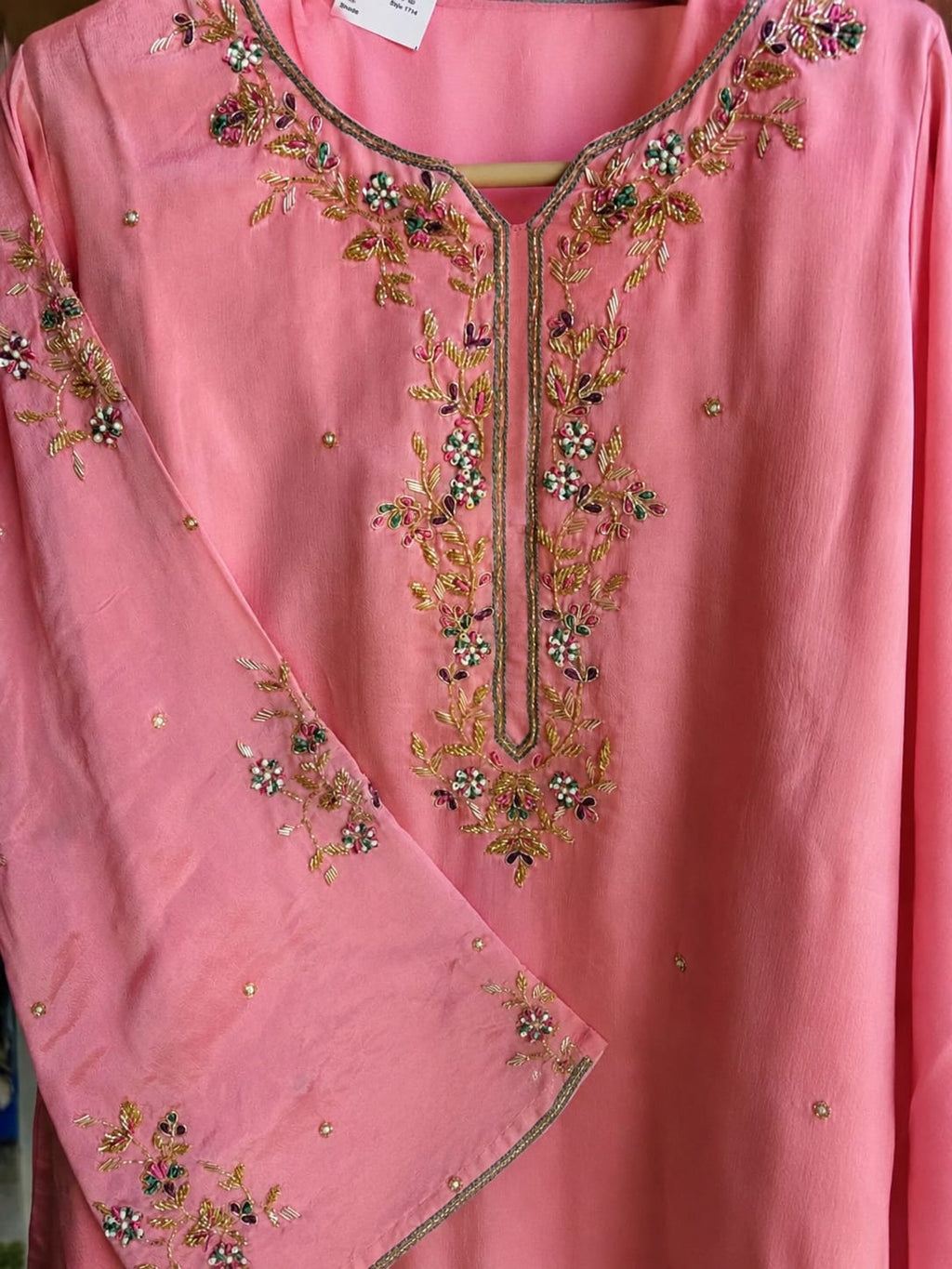 Chinon Fabric Hand Work Suit with Chiffon Dupatta