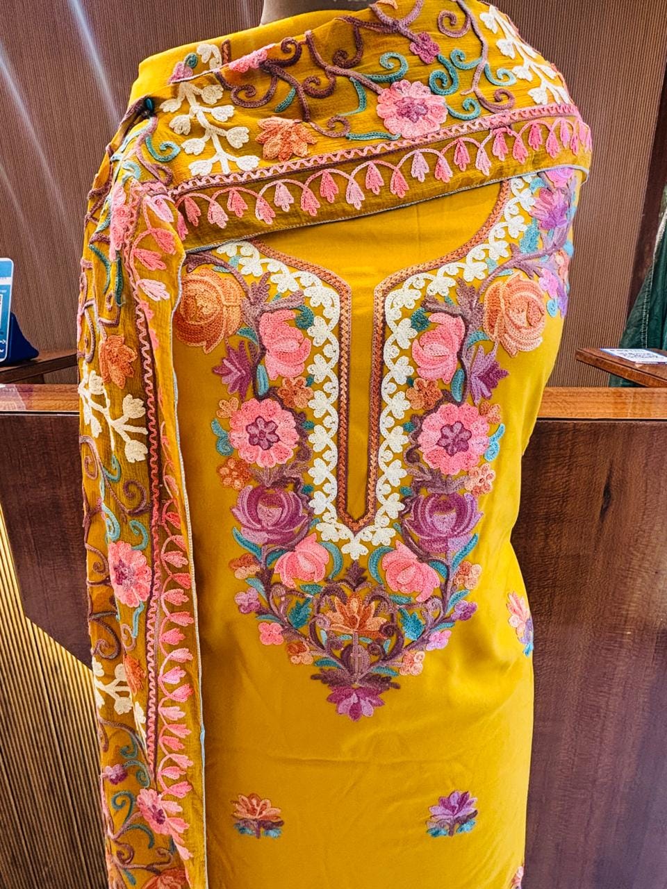 Unstitched Kashmiri Suit | Pure Rayon with Georgette Dupatta