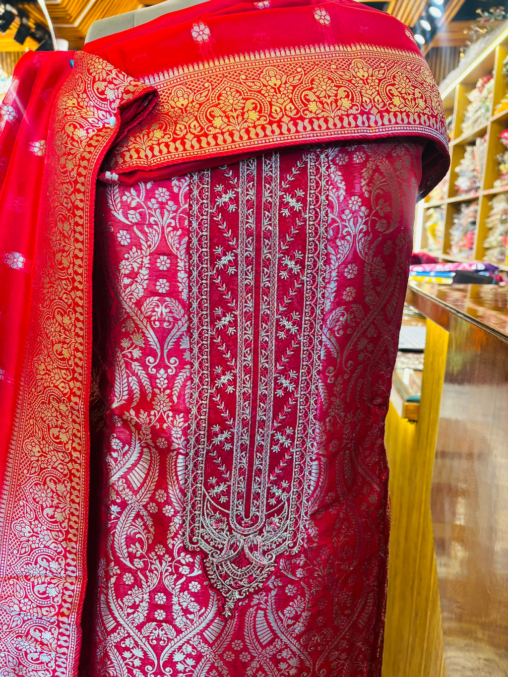 Unstitched Banarasi Dress Material