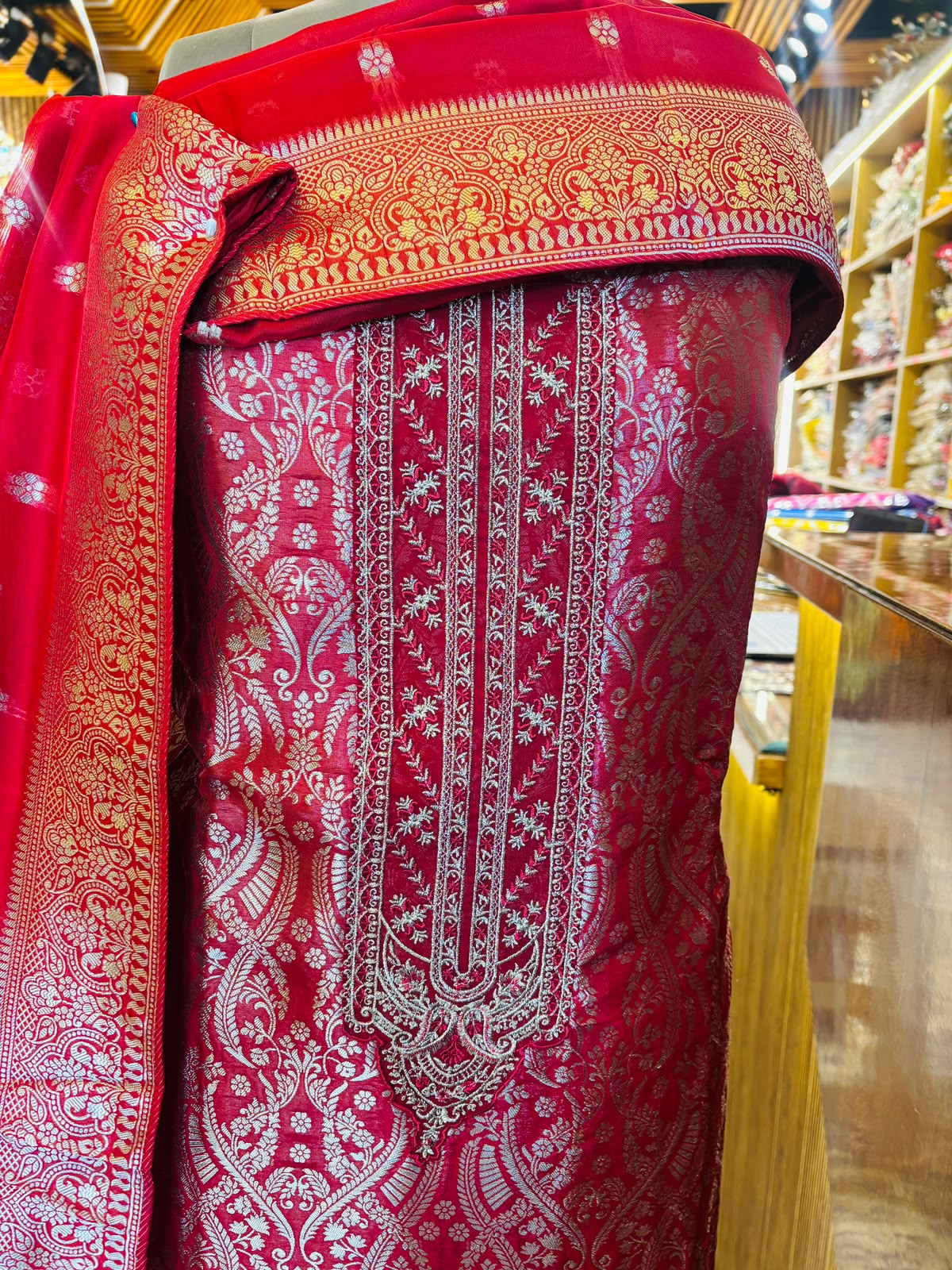 Unstitched Banarasi Dress Material