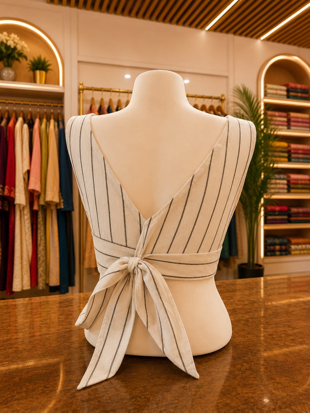 Cotton Blouse - Cut Sleeve