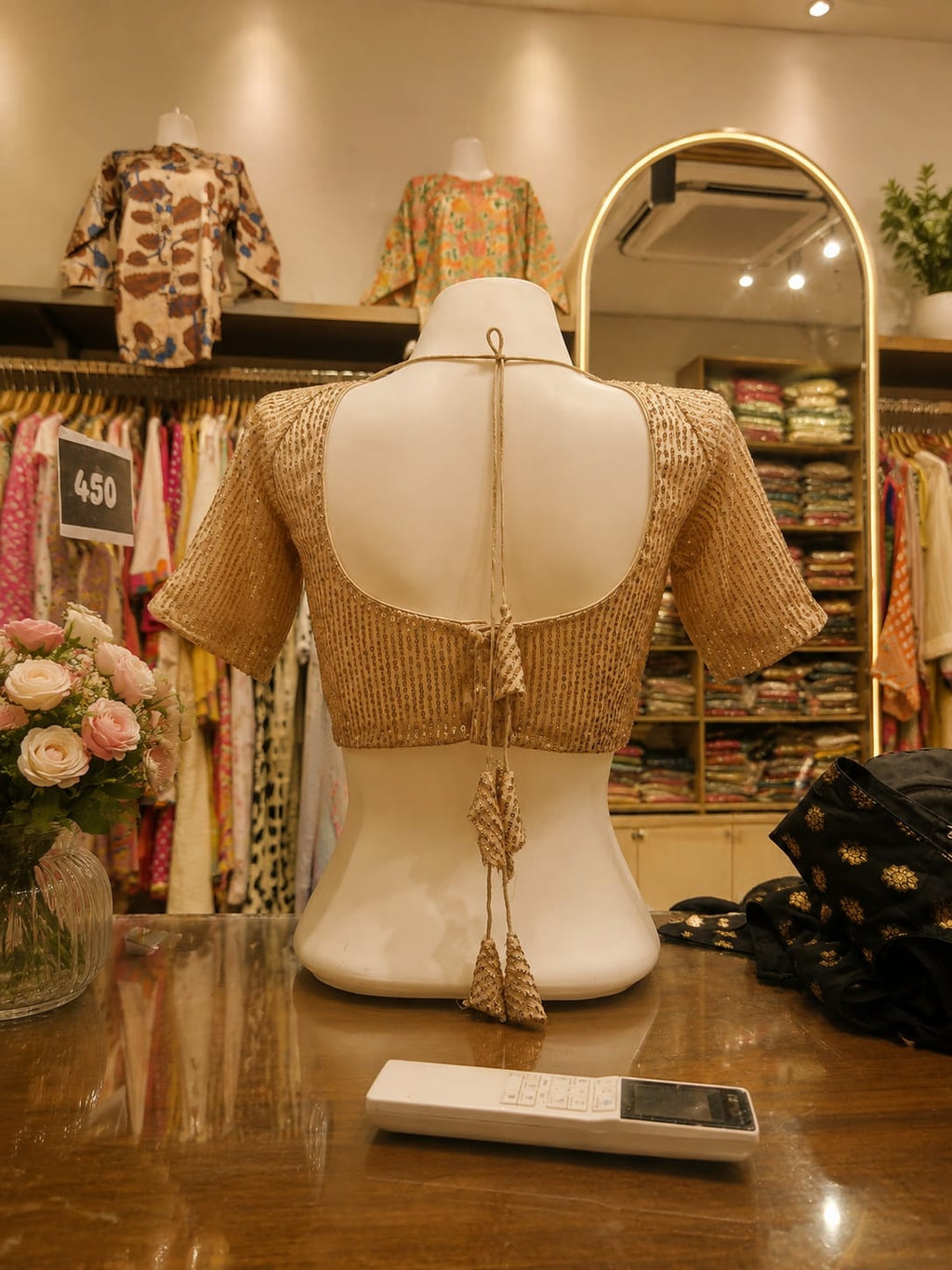 Sequin Beige Blouse