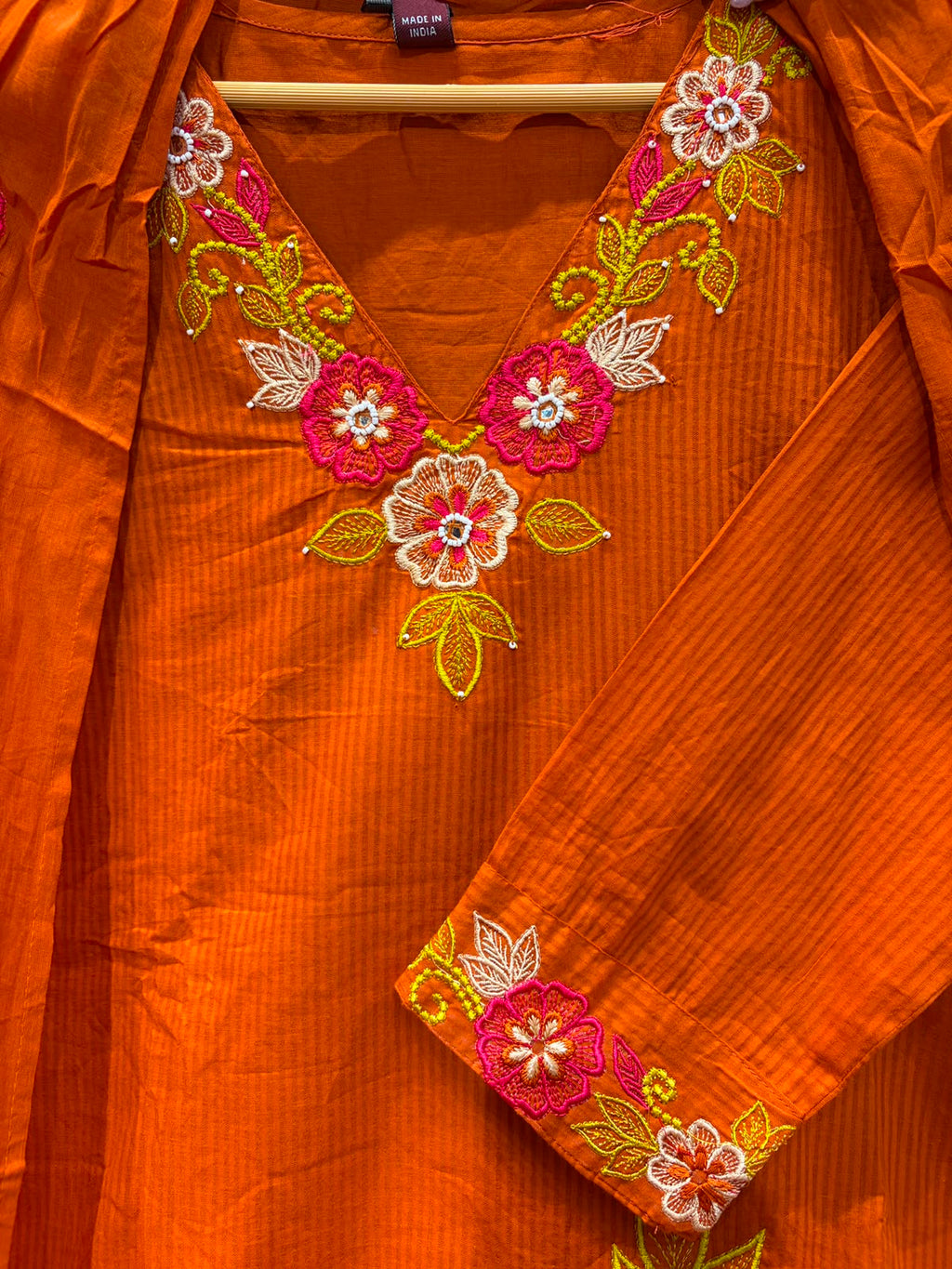 Cotton Fabric Thread Work Three Piece Set