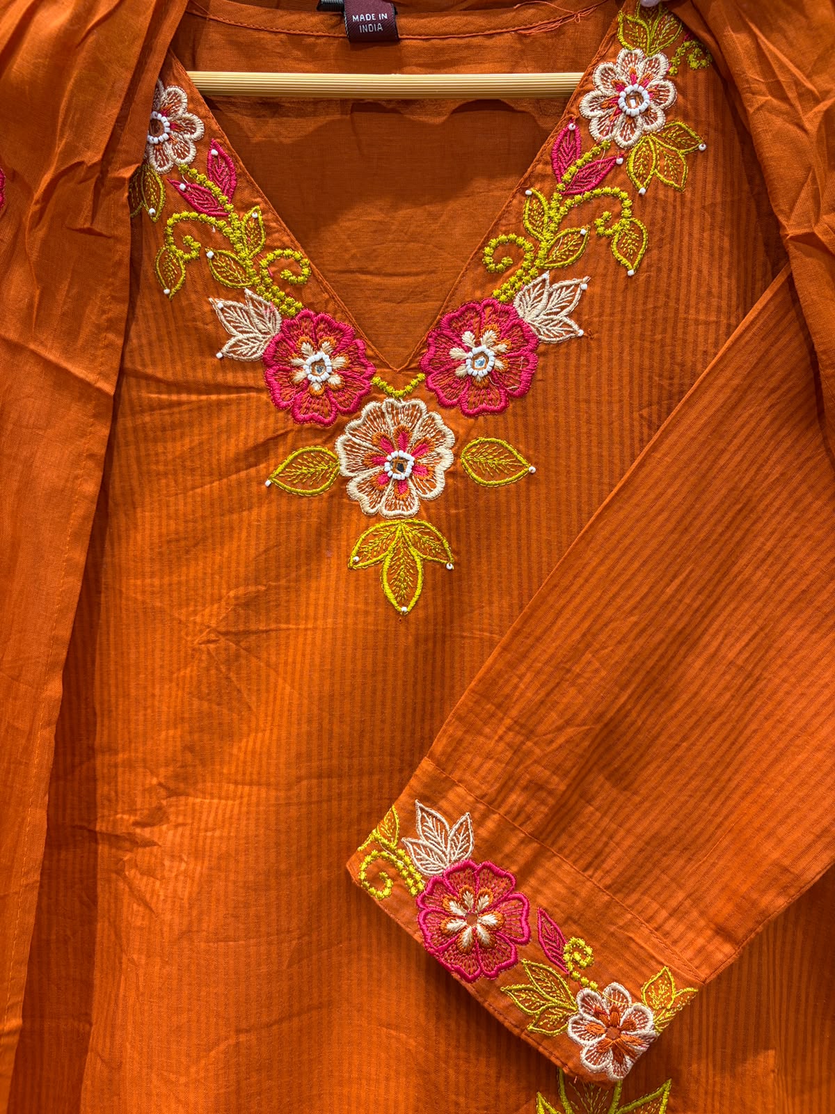 Cotton Fabric Thread Work Three Piece Set