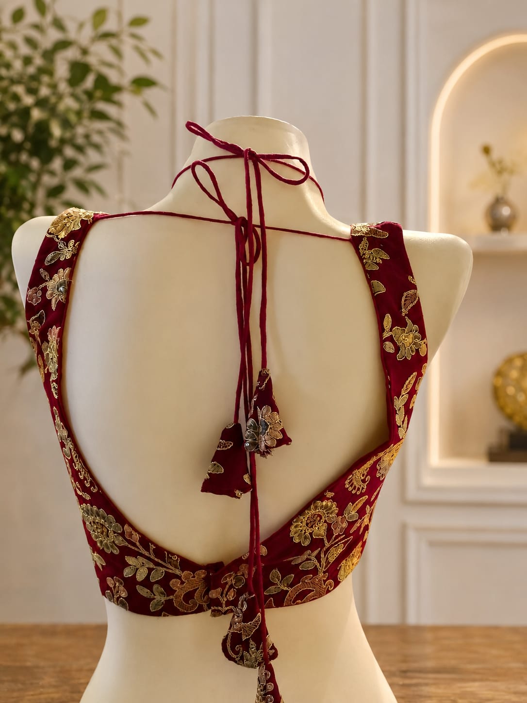 Crepe Fabric Full Embroidery Blouse